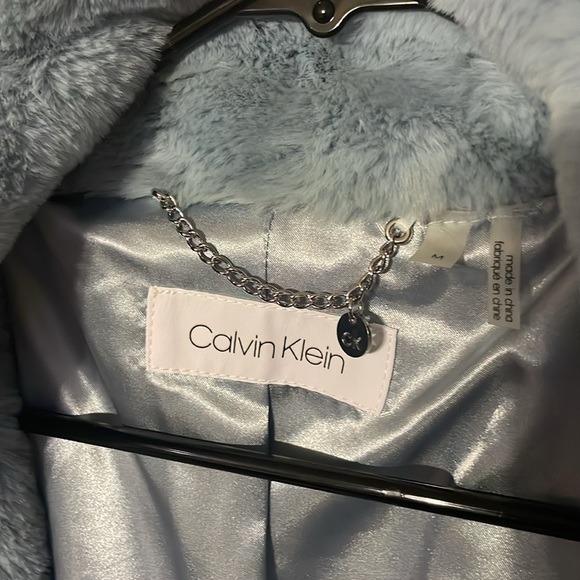 Calvin Klein Jackets & Blazers - Baby Blue Faux Fur Coat